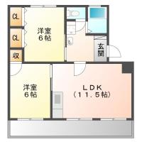 八万町下福万 マンション 2LDK間取り図