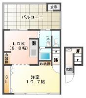 佐古七番町 マンション 1LDK間取り図