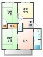 北矢三町 アパート 3DK間取り図