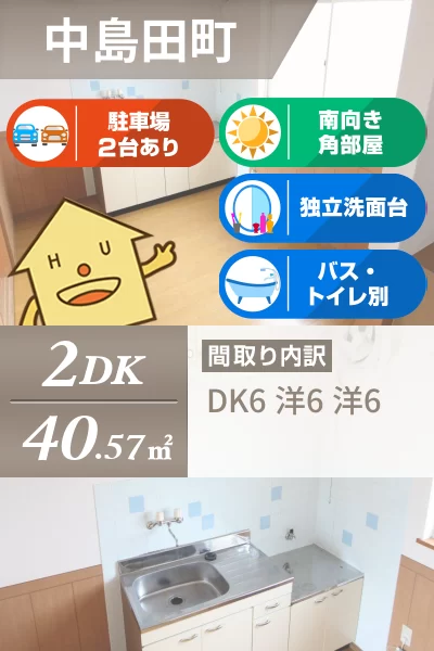中島田町 アパート 2DK 201のお部屋の特徴