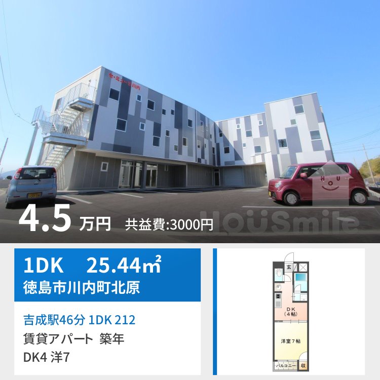 吉成駅46分 1DK 212