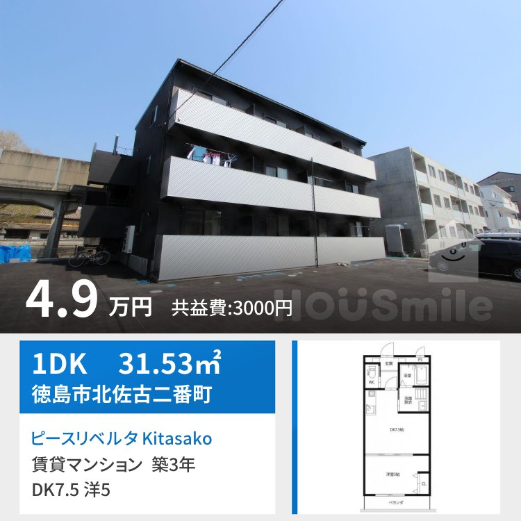 ピースリベルタ Kitasako C棟 303