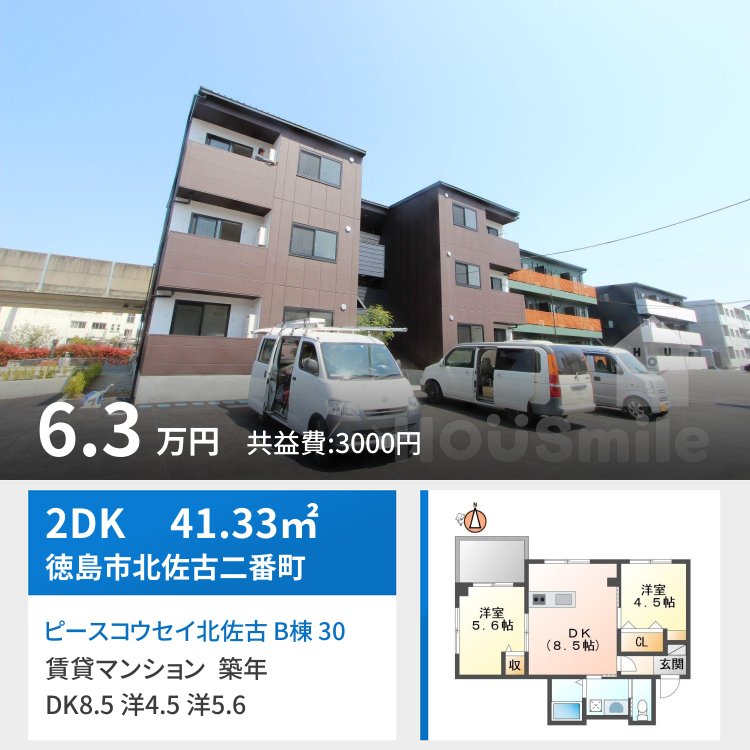 ピースコウセイ北佐古 B棟 302