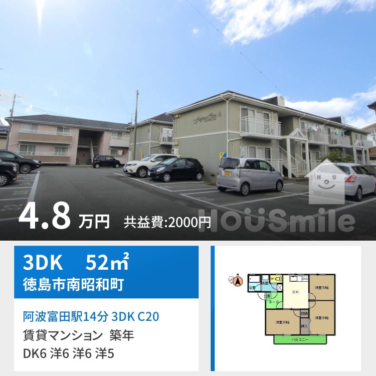 阿波富田駅14分 3DK C201