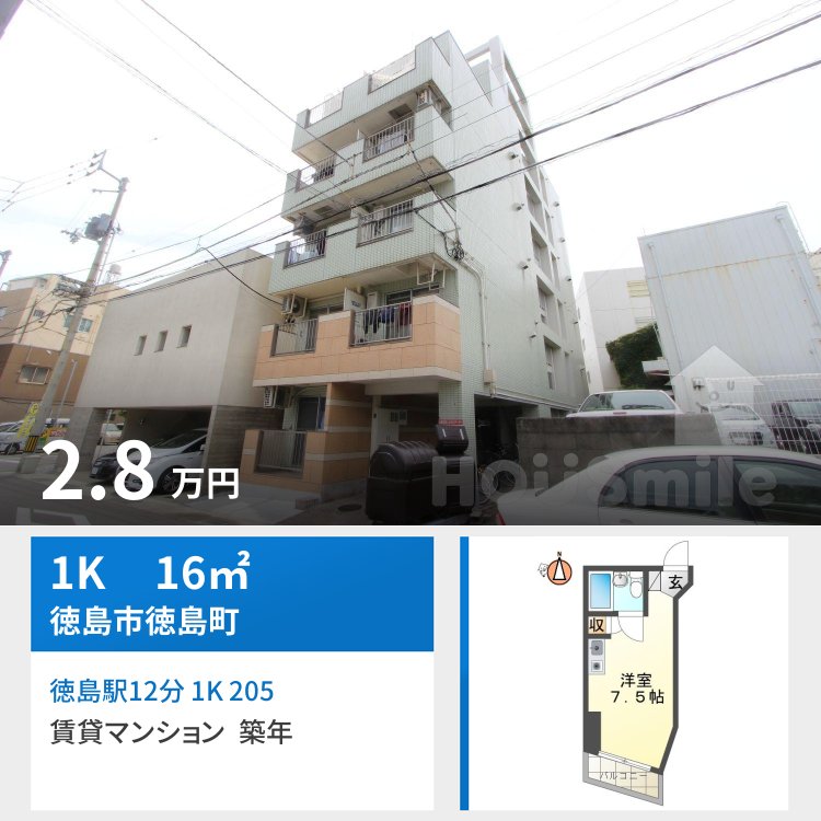 徳島駅12分 1K 205