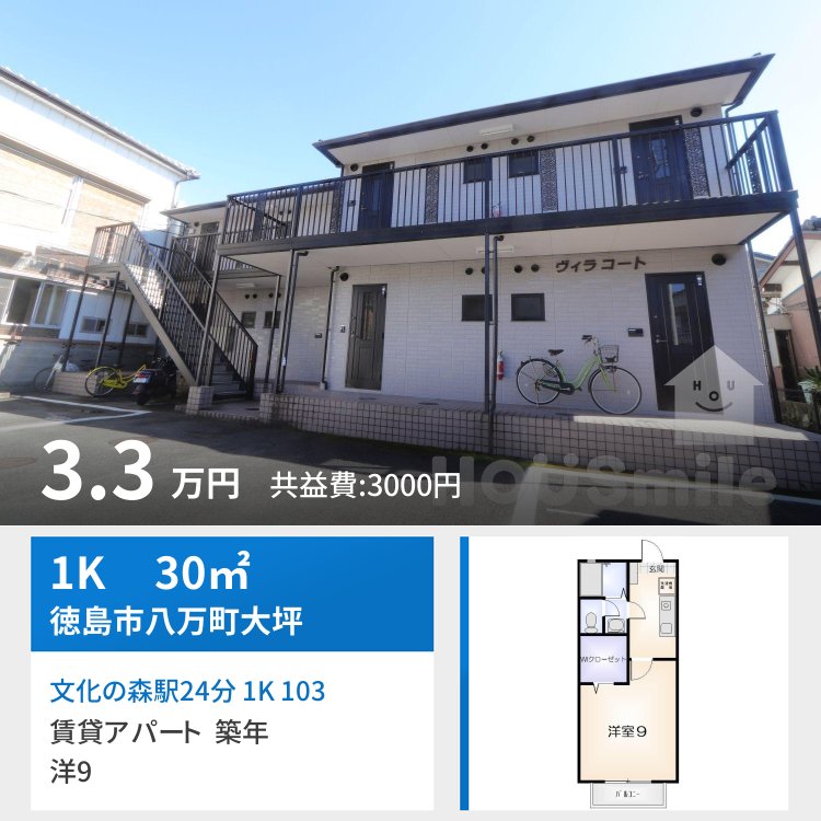 文化の森駅24分 1K 103