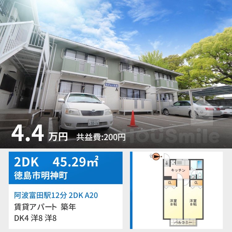 阿波富田駅12分 2DK A202