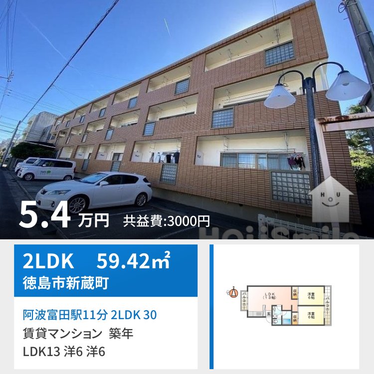 阿波富田駅11分 2LDK 305