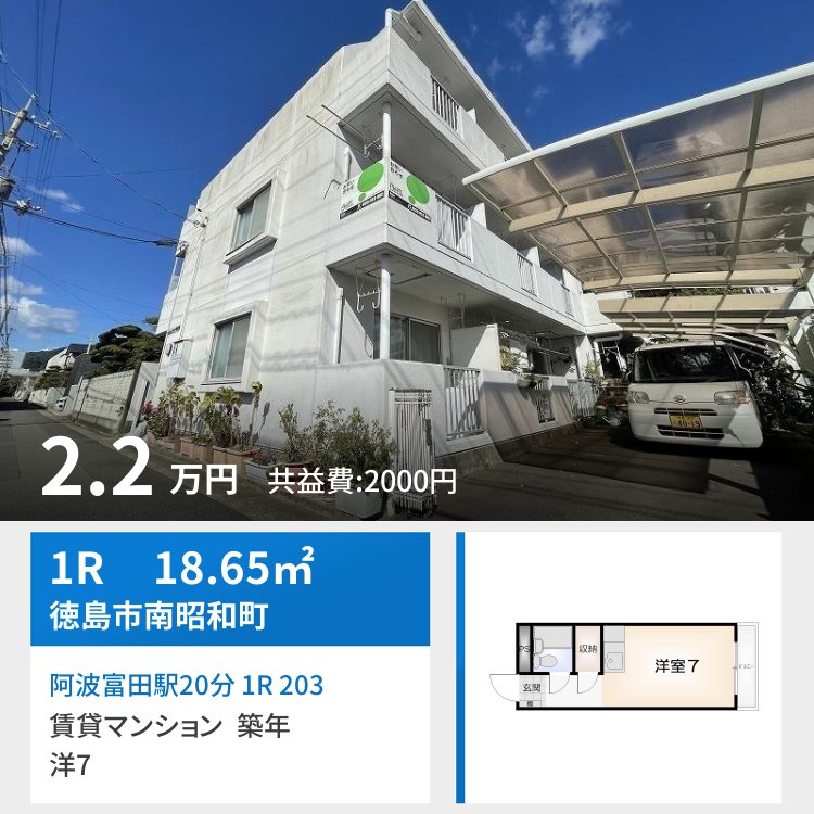 阿波富田駅20分 1R 203