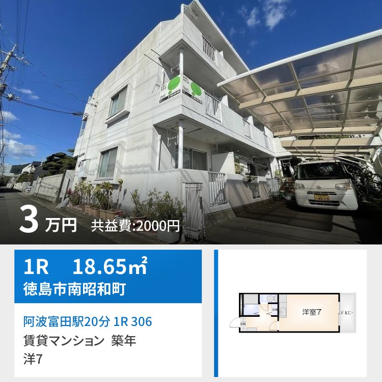 阿波富田駅20分 1R 306