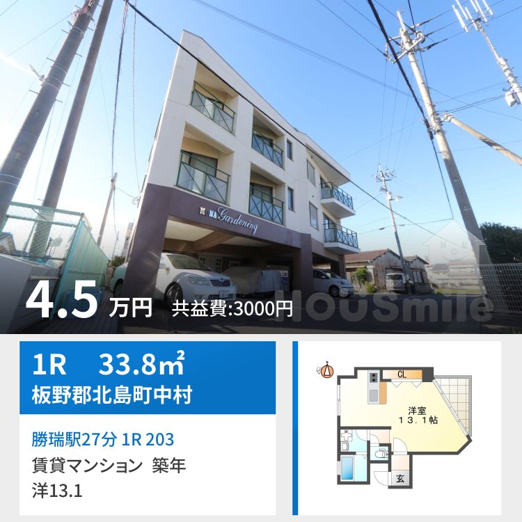 勝瑞駅27分 1R 203