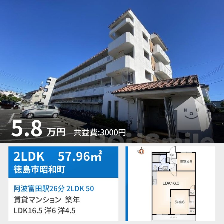 阿波富田駅26分 2LDK 506