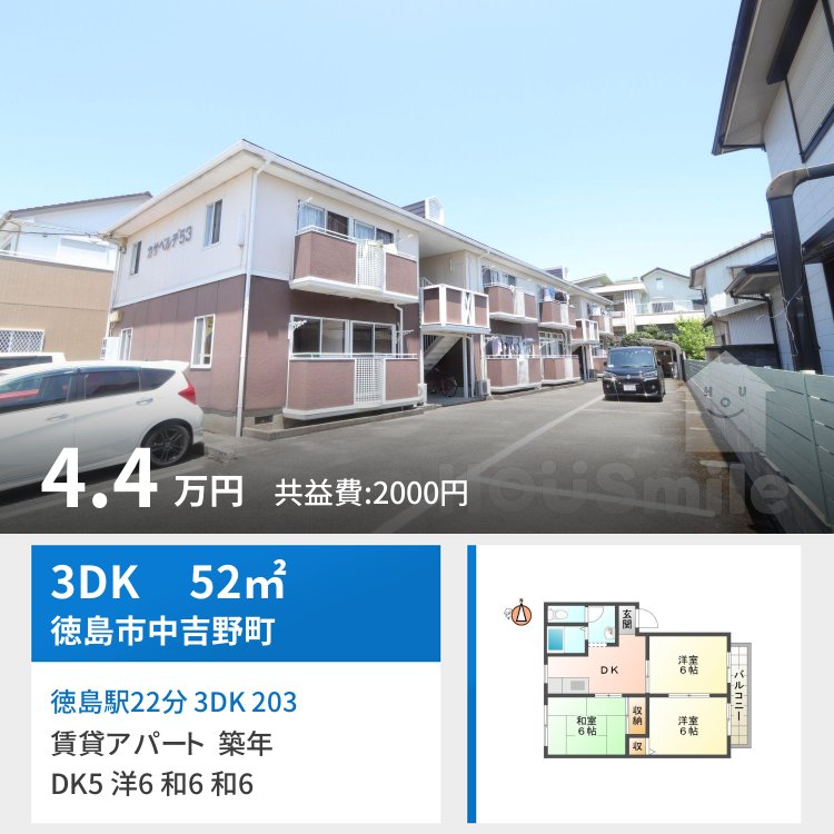 徳島駅22分 3DK 203