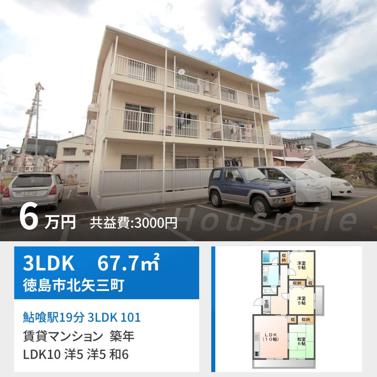 鮎喰駅19分 3LDK 101