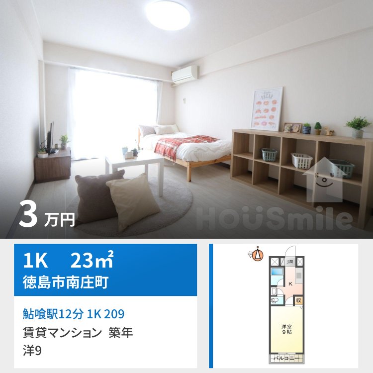 鮎喰駅12分 1K 209