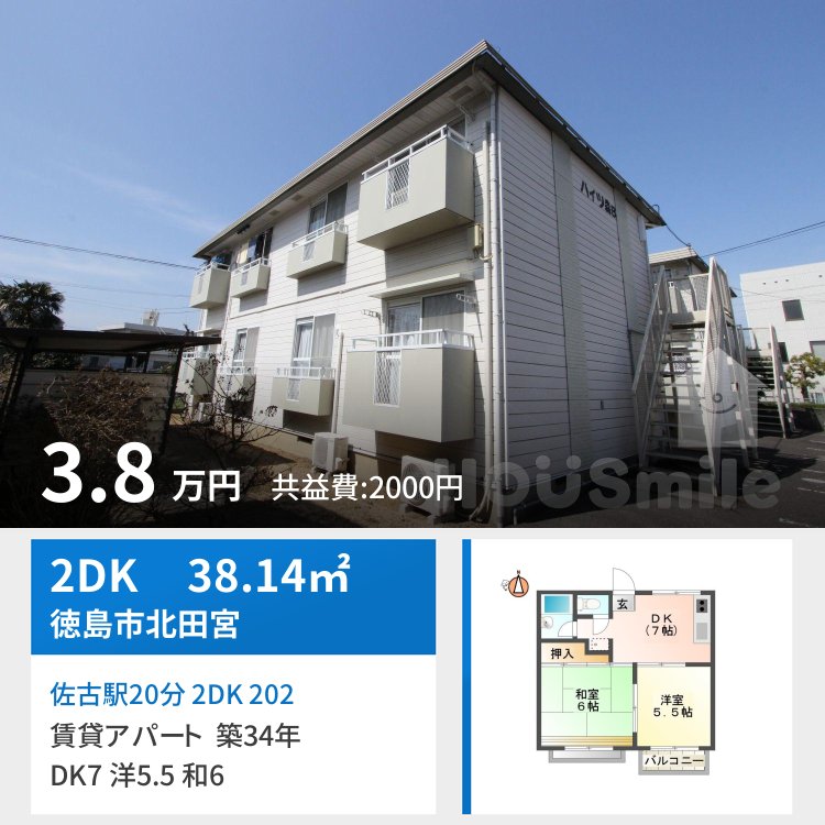 佐古駅20分 2DK 202