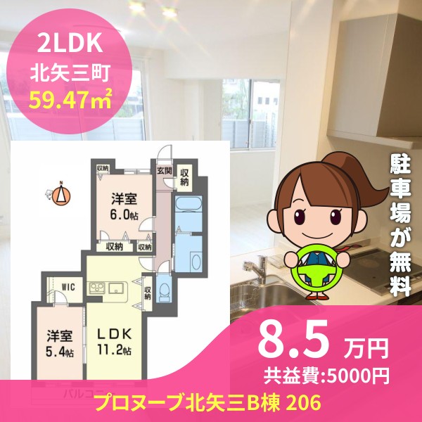 プロヌーブ北矢三B棟 206