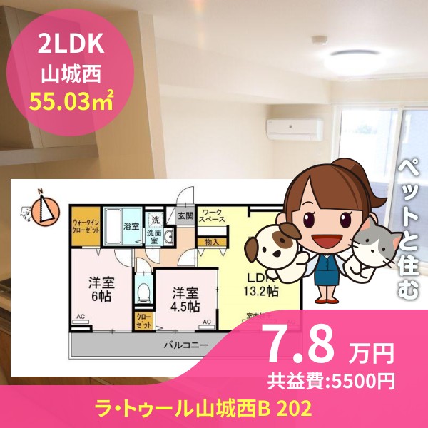 ラ・トゥール山城西B 202