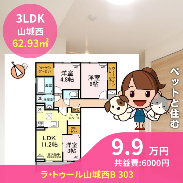 ラ・トゥール山城西B 303