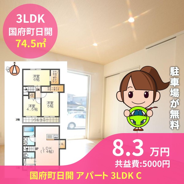 国府町日開 アパート 3LDK C