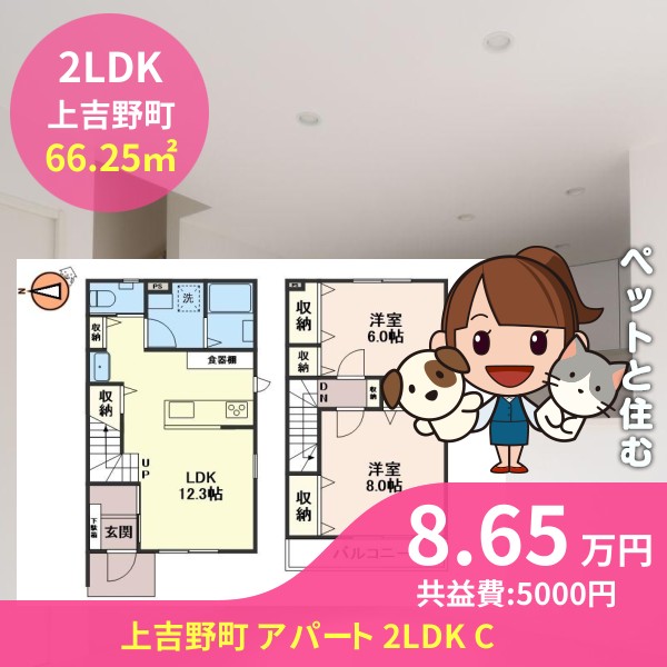 上吉野町 アパート 2LDK C