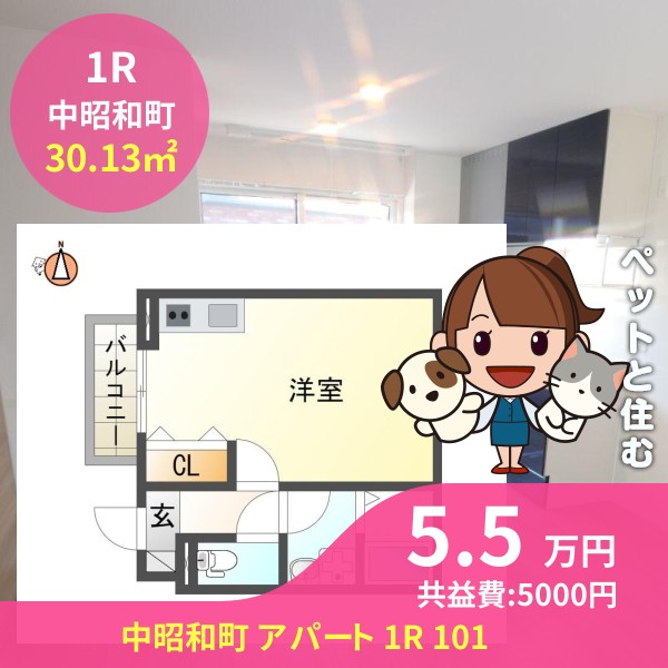 中昭和町 アパート 1R 101