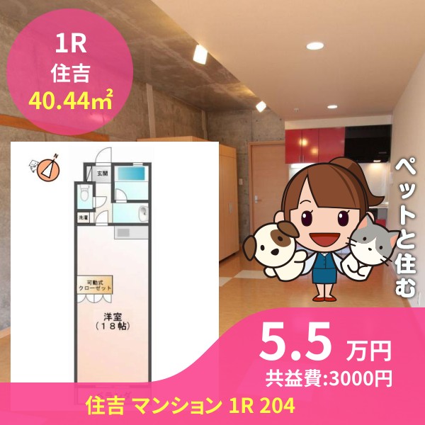 住吉 マンション 1R 204