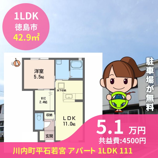 川内町平石若宮 アパート 1LDK 111