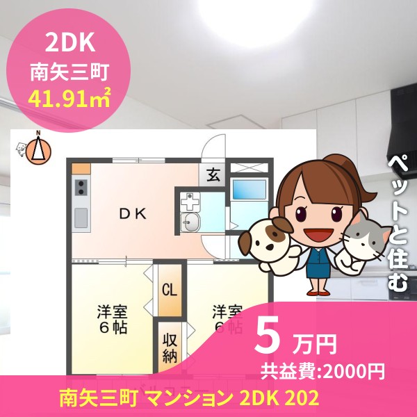 南矢三町 マンション 2DK 202