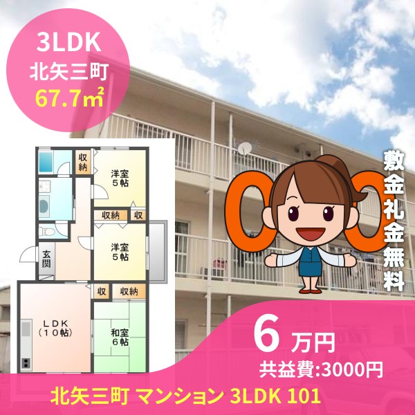 北矢三町 マンション 3LDK 101