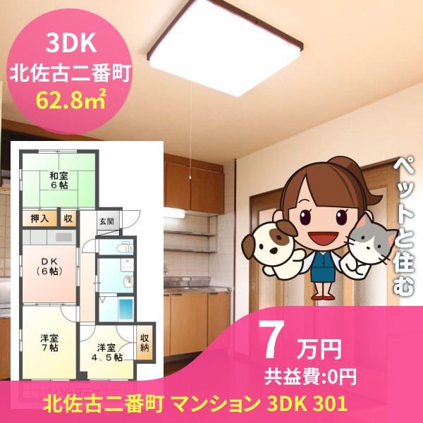 北佐古二番町 マンション 3DK 301