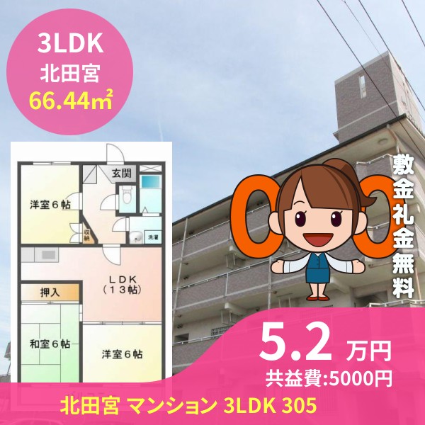 北田宮 マンション 3LDK 305