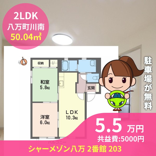 シャーメゾン八万 2番館 203
