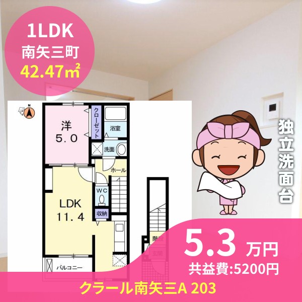 クラール南矢三A 203
