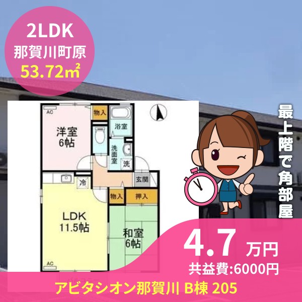 アビタシオン那賀川 B棟 205