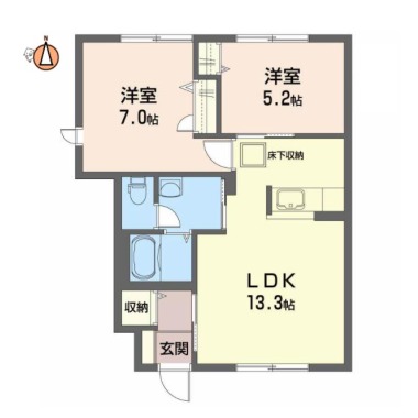 シャーメゾン国府 B103の間取り図