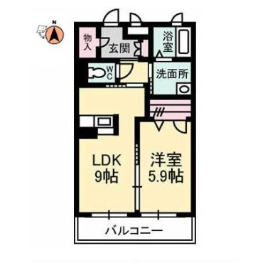 花音 202の間取り図