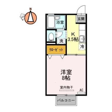 セジュール中吉野A A103の間取り図