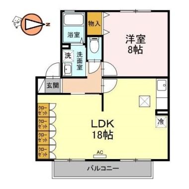 セジュールFX長尾 102の間取り図