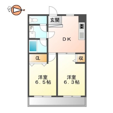 庄町 マンション 2DK 503の間取り図