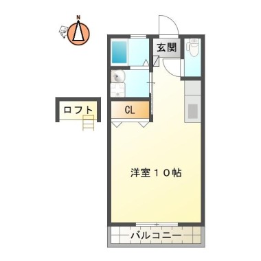 中島田町 マンション 1K 302の間取り図