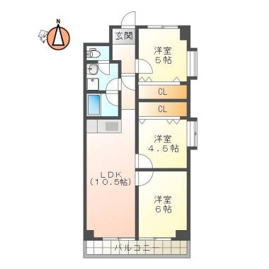 第19柴田マンション 805の間取り図