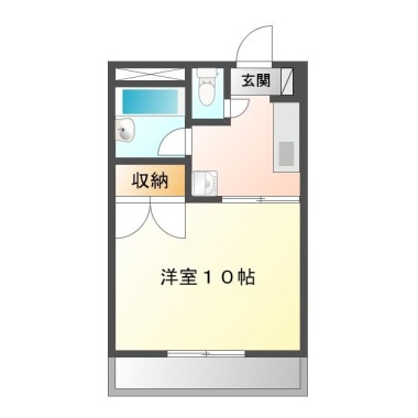 北沖洲 マンション 1K 304の間取り図