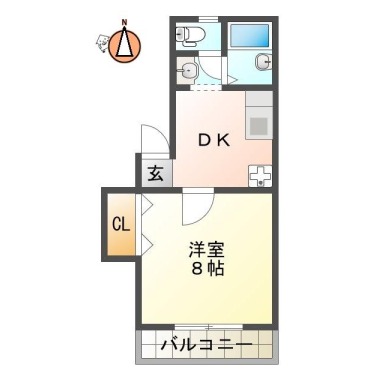 沖浜 マンション 1DK 303の間取り図