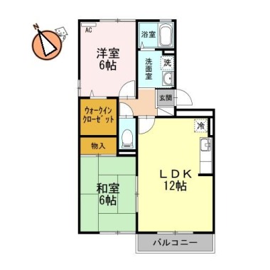 ファミール三軒屋 B102の間取り図