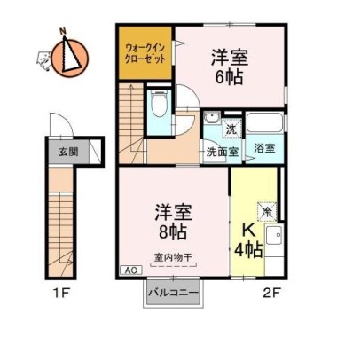 ローズコート川内 A201の間取り図