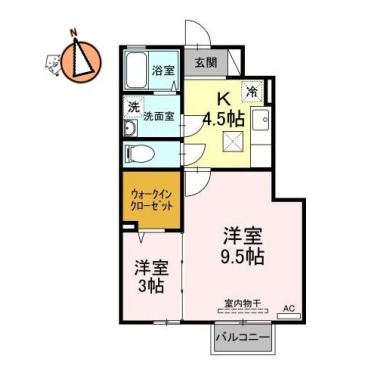 ローズコート川内 B102の間取り図