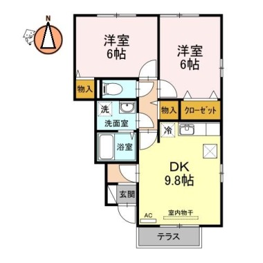 クレオ眉山 103の間取り図