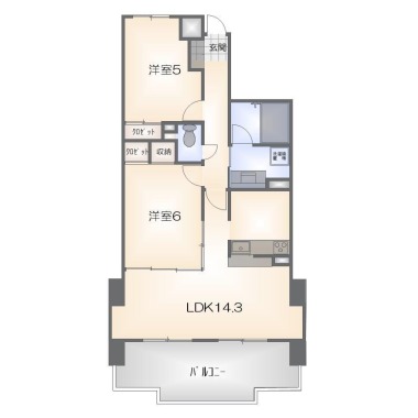 下助任町 マンション 2LDK 802の間取り図