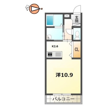 南佐古八番町 マンション 1R 103の間取り図